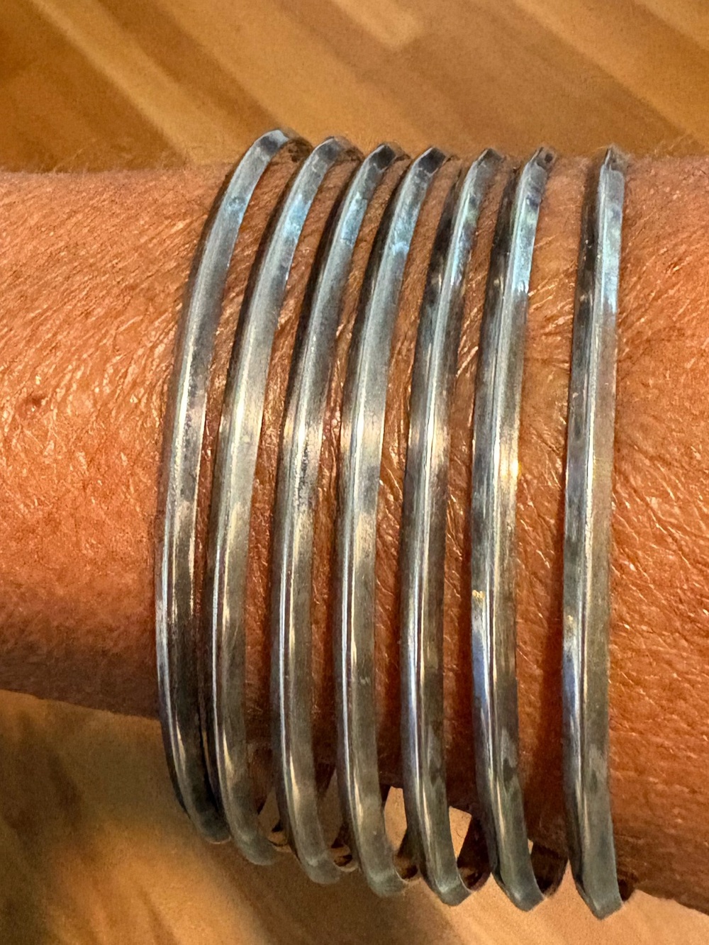 Large Sterling Silver Seven Bar 40.5 grams Cuff Bracelet - Taxco Mexico - Picture 3 of 6